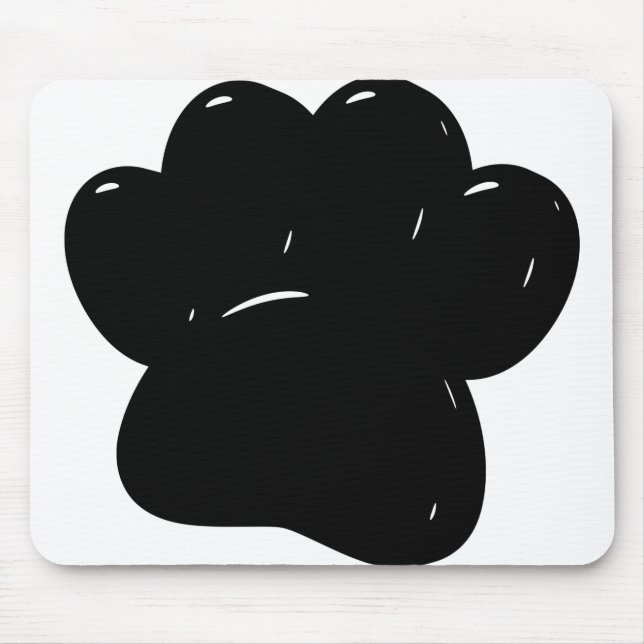 Shiny Dog Paw Print Drawing Mouse Mat (Front)