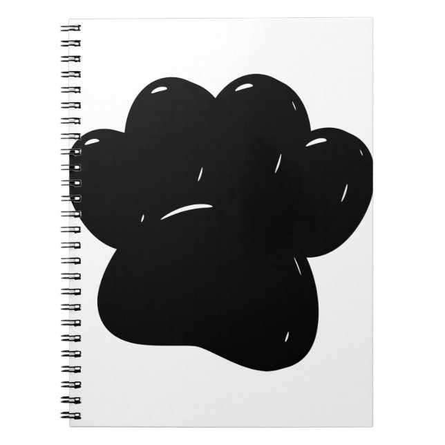 Shiny Dog Paw Print Drawing Notebook (Front)