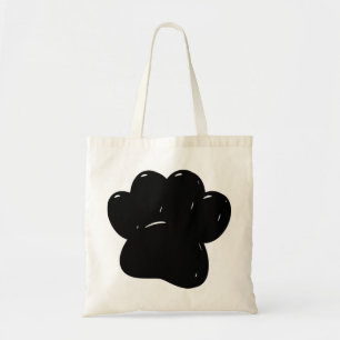 Shiny Dog Paw Print Drawing Tote Bag
