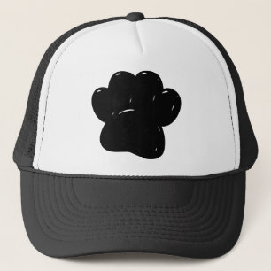 Shiny Dog Paw Print Drawing Trucker Hat