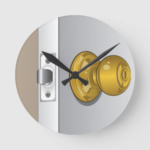 Shiny Doorknob Round Clock