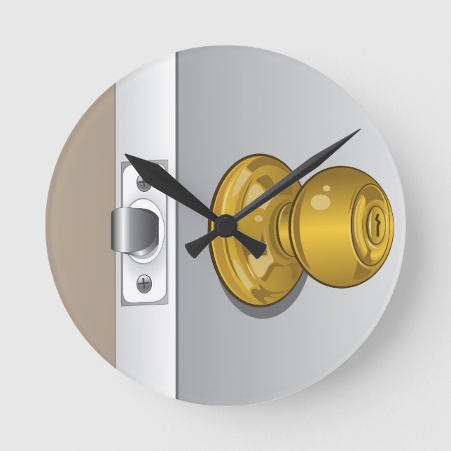 Shiny Doorknob Round Clock (Front)