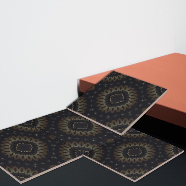 Shiny Elegant Black and Gold Medallion Tile (Creator Uploaded)