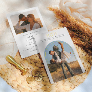 Shiny Elegant Modern Minimalist 2 Photo Wedding