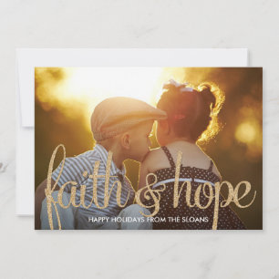 Shiny Faith & Hope Holiday Photo Card