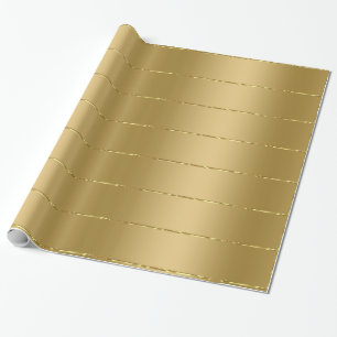 Shiny faux gold stripes pattern wrapping paper
