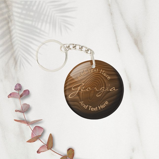 Shiny Faux Wood Knot•Custom Key Ring (Creator Uploaded)