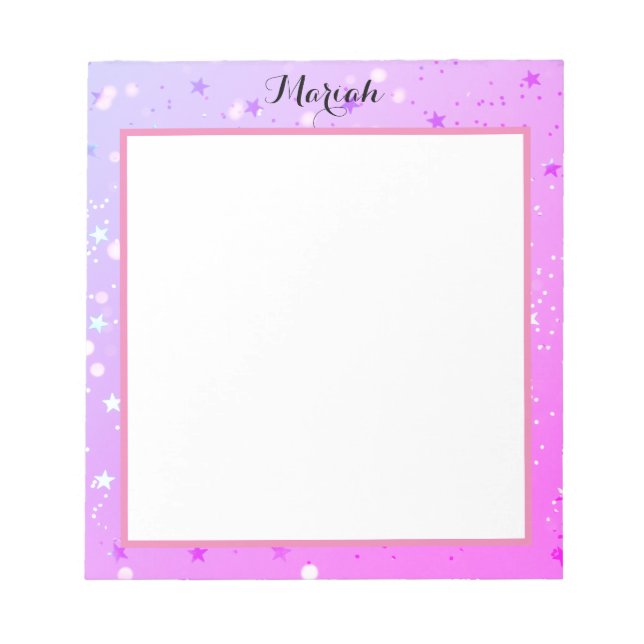 Shiny Feminine Chic Style Notepad (Front)