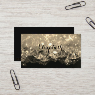 Shiny Festive Elegant Diamonds Black and Sepia Business Card