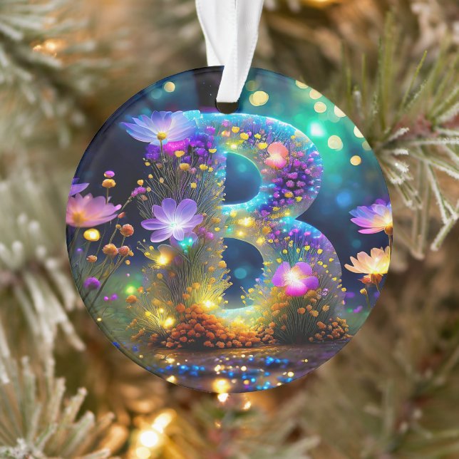 Shiny floral letter B Ornament (Tree)