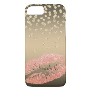 Shiny Foil Confetty Or Diamond ,Lips-Personalised iPhone 8/7 Case