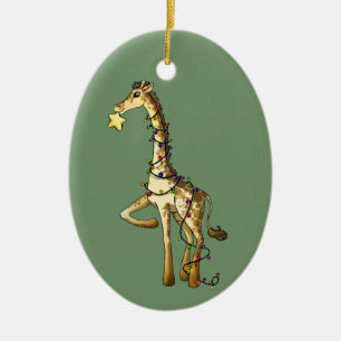 Shiny Giraffe Ceramic Tree Decoration