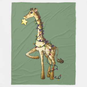 Shiny Giraffe Fleece Blanket