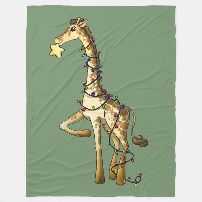 Shiny Giraffe Fleece Blanket (Front)