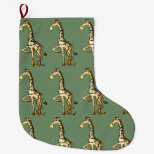 Shiny Giraffe Large Christmas Stocking