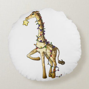 Shiny Giraffe Round Cushion