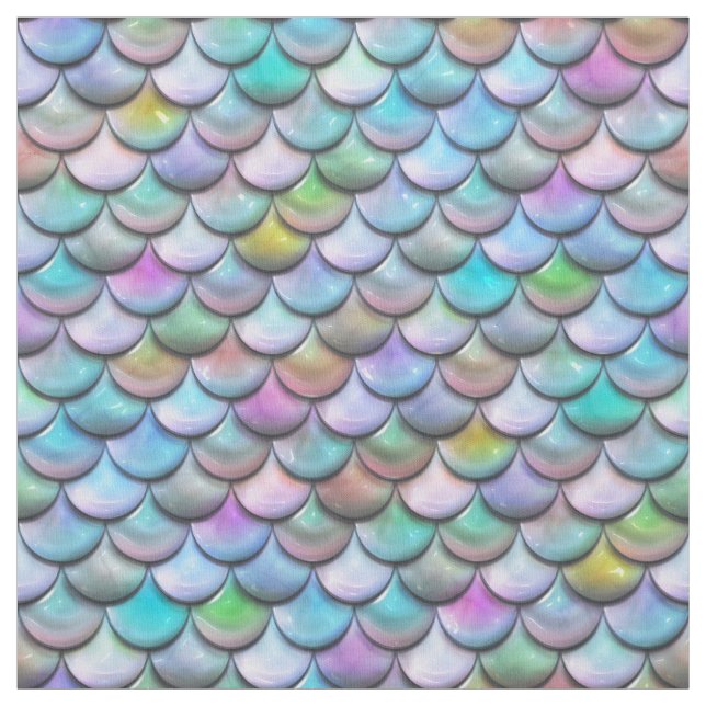 Shiny glossy pearlescent colourful mermaid scales fabric (Swatch)
