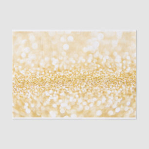 Shiny Gold And White Glitter Pattern Tissue Paper