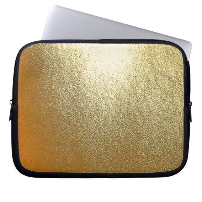 Shiny Gold Art Laptop Sleeve (Front)