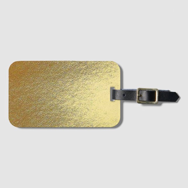 Shiny Gold Art Luggage Tag (Front Horizontal)