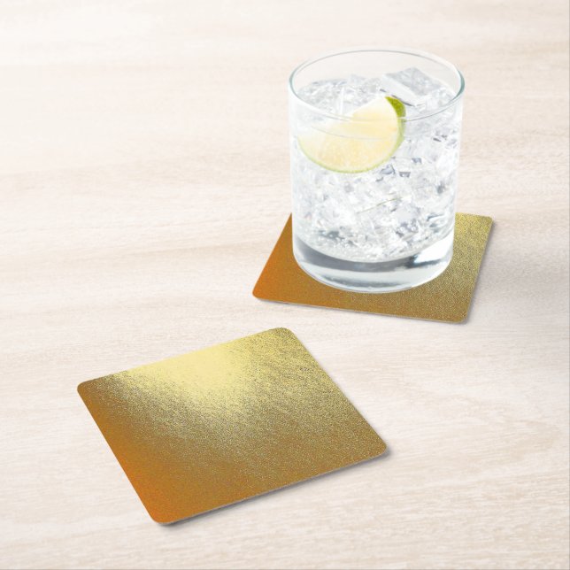Shiny Gold Art Square Paper Coaster (Insitu)