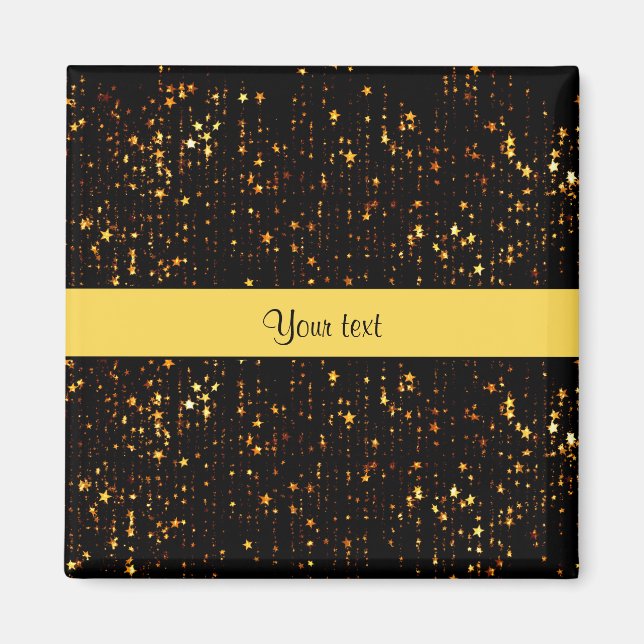 Shiny Gold Christmas Stars Magnet (Front)