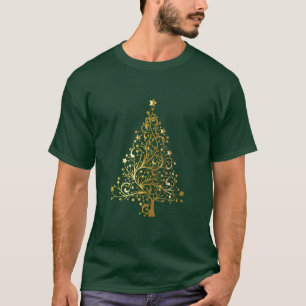 Shiny Gold Christmas Tree T-Shirt