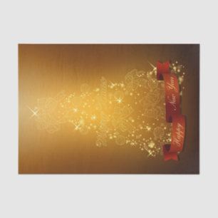 Shiny Gold Christmas Tree Tissue Paper