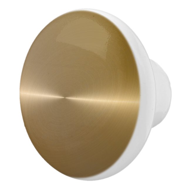 Shiny Gold Faux Stainless Steel Ceramic Knob (Right)