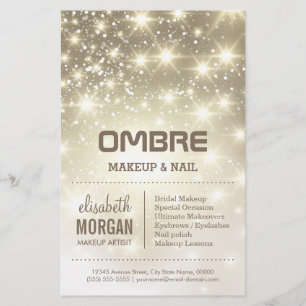 Shiny Gold Glitter Sparkles Beauty Salon Flyer