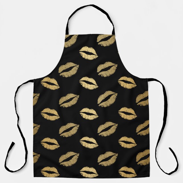 Shiny Gold Kisses Apron (Front)
