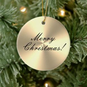 Shiny gold metallic texture custom Christmas tree Ceramic Tree Decoration