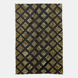 Shiny Gold Rhomboid Tea Towel