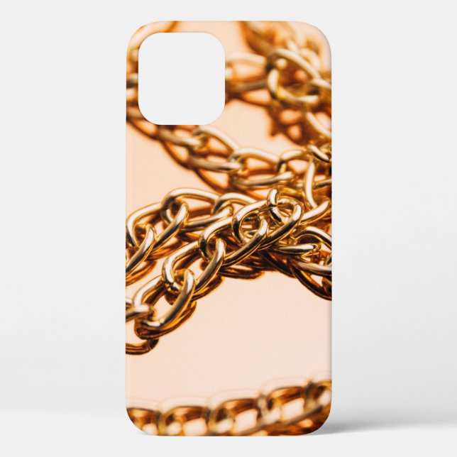 Shiny golden chains on reflective surface. Seamles Case-Mate iPhone Case (Back)