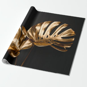 Shiny golden chains on reflective surface. Seamles Wrapping Paper