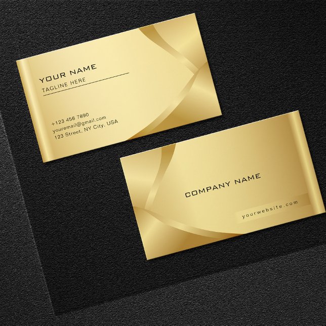Shiny Golden Luxury Company Business Monogram Business Card (Creator Uploaded)
