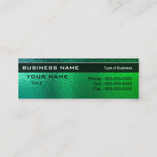 Shiny Green and Blue Metal Generic Mini Business Card