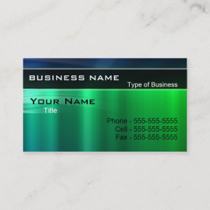 Shiny Green and Blue Metal Look Business Card