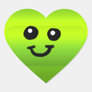 Shiny Green heart Sticker