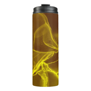 Shiny green, purple and golden glittering paillett thermal tumbler