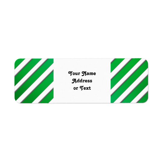 Shiny Green Stripes (Add 2nd Colour) Return Address Label