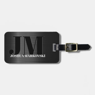 Shiny Grey  Carbon Fibre Texture Luggage Tag