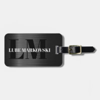 Shiny Grey Carbon Fibre Texture Luggage Tag 4