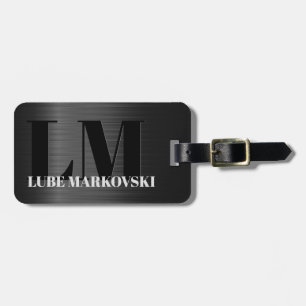 Shiny Grey Carbon Fibre Texture Luggage Tag 4