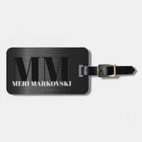 Shiny Grey Carbon Fibre Texture Luggage Tag 5