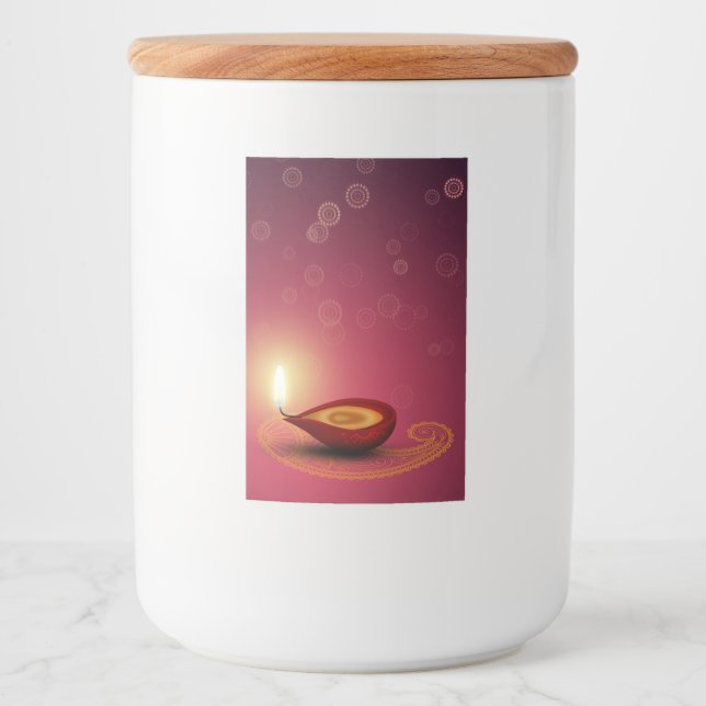 Shiny Happy Diwali Diya - Food Container Label (Front)
