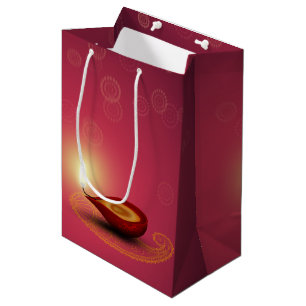 Shiny Happy Diwali Diya - Medium Gift Bag