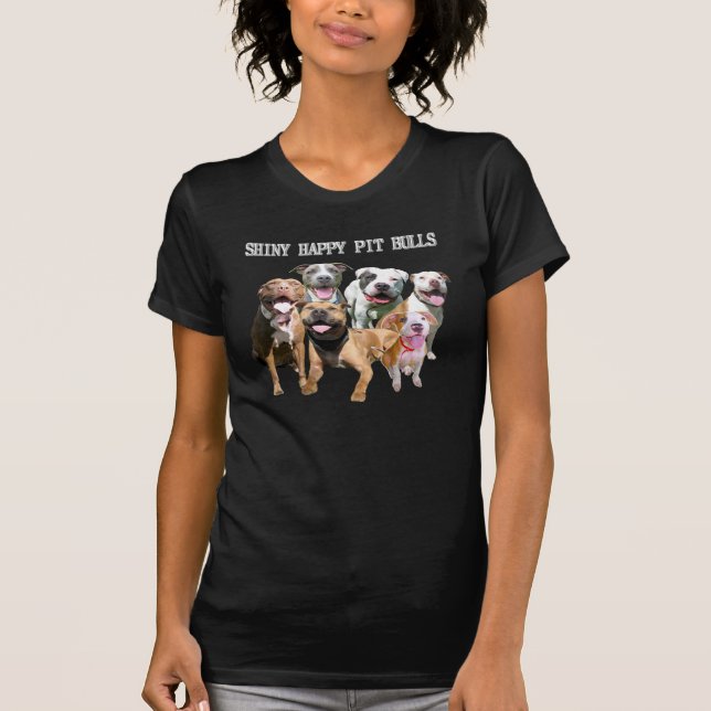 Shiny Happy Pit Bulls Dark T-Shirt (Front)