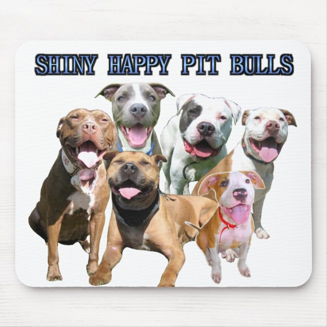 Shiny Happy Pit Bulls Mousepad (Front)