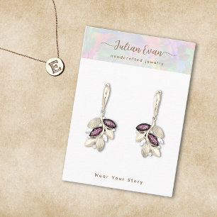 Shiny Holographic Aura Opal Stone Jewellery Displa Business Card